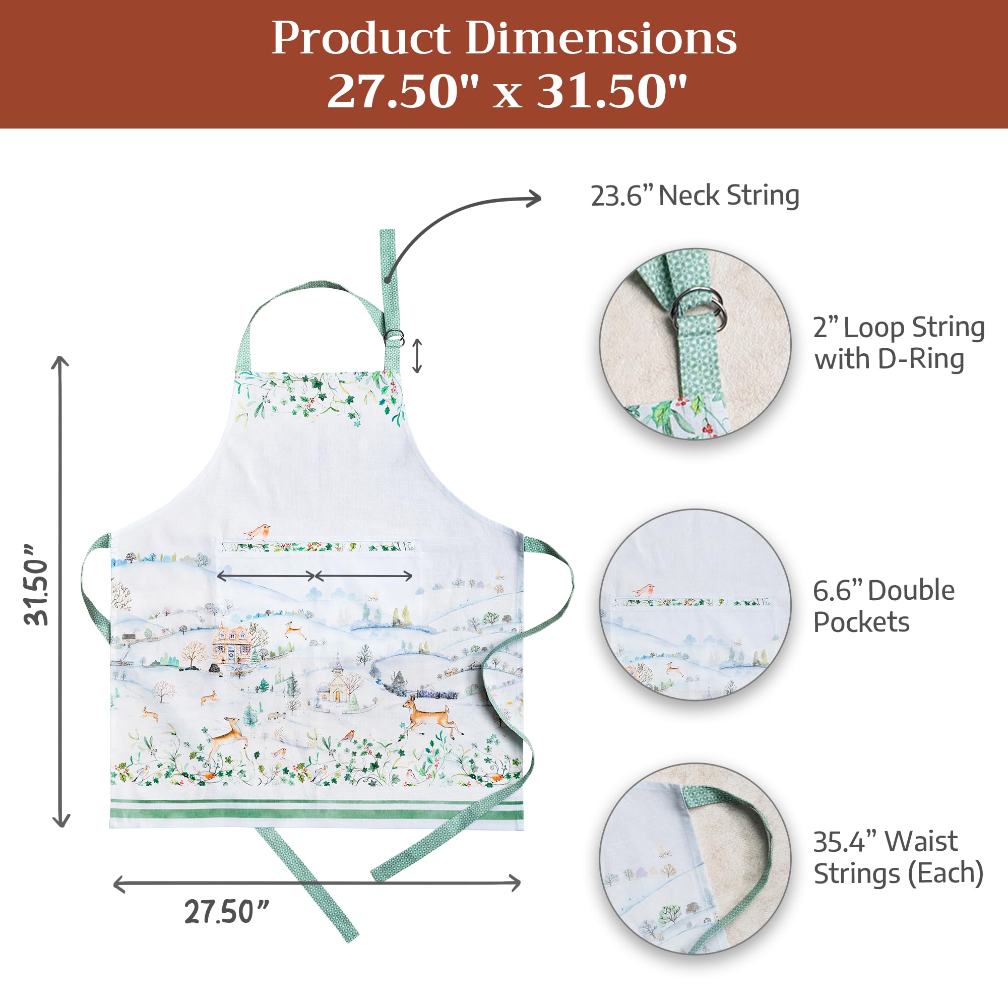 Maison d'Hermine Snowy World apron decorative display in home