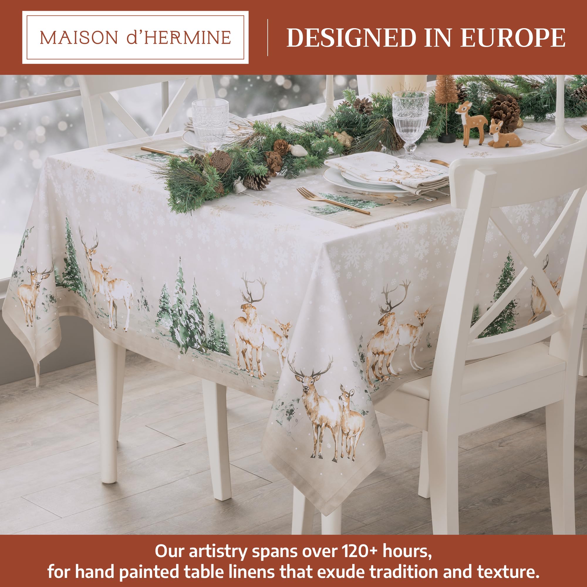 Maison d' Hermine tablecloth 60x90 highlights rectangular sizing for standard tables.