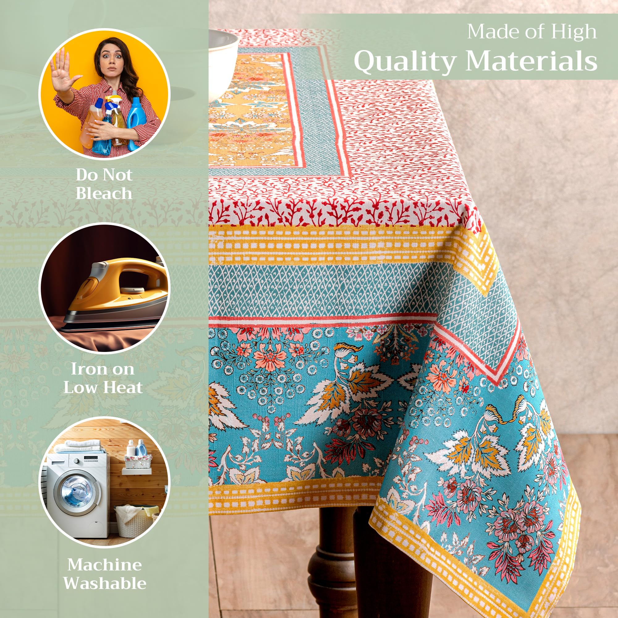 Maison d' Hermine 100% cotton weave close-up showing soft texture for comfortable dining