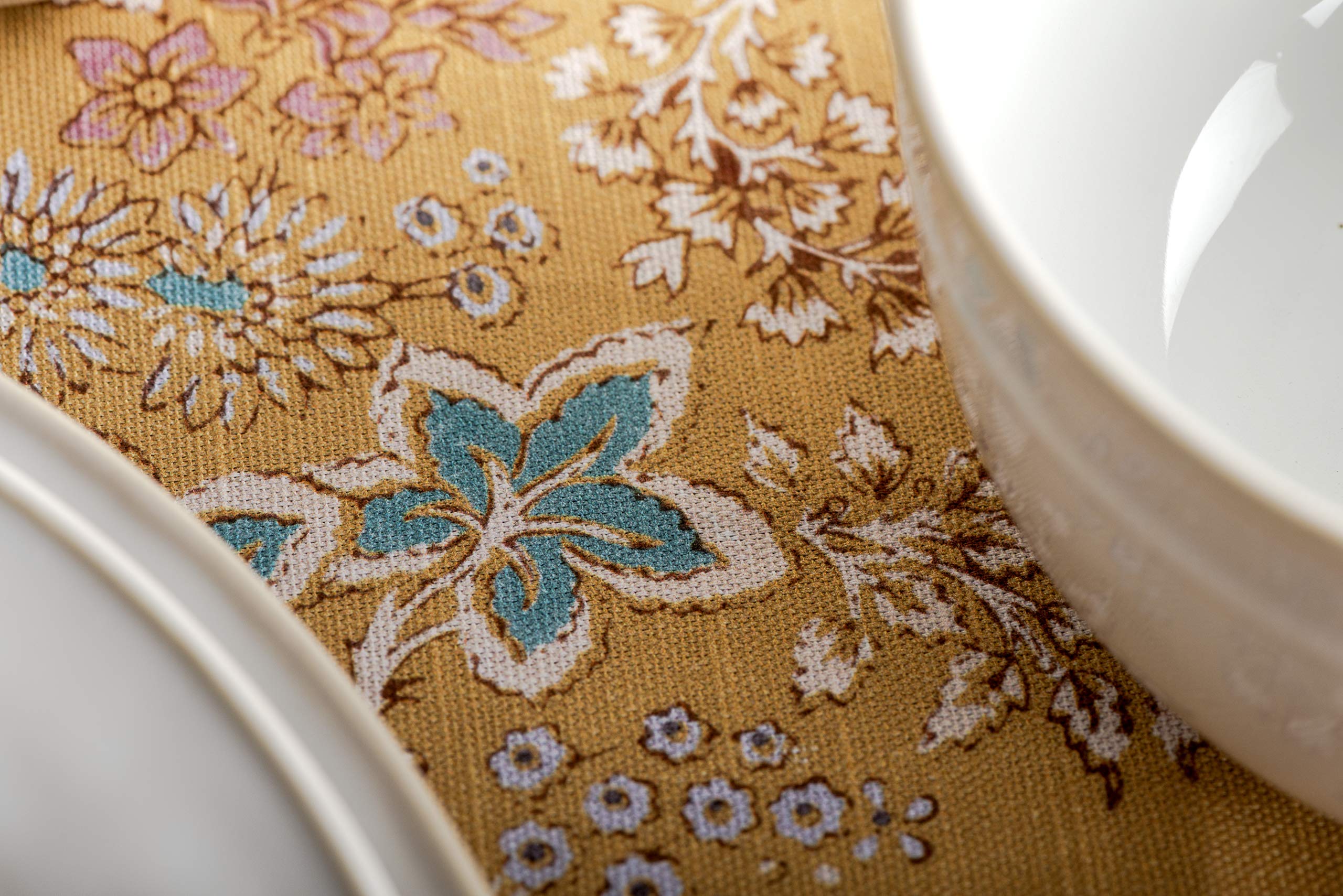 Maison d' Hermine complete table setting with matching napkins and placemats