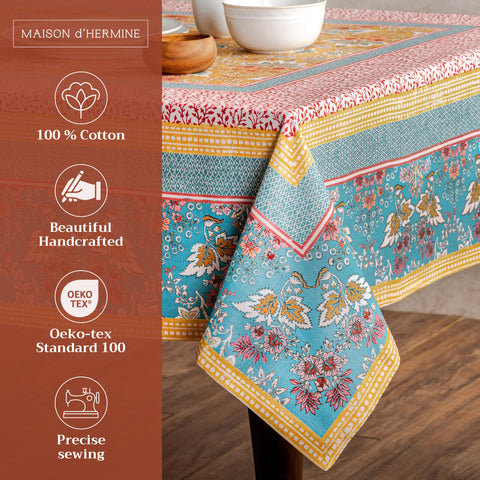 Maison d' Hermine tablecloth with watercolor European design enhances elegant table settings
