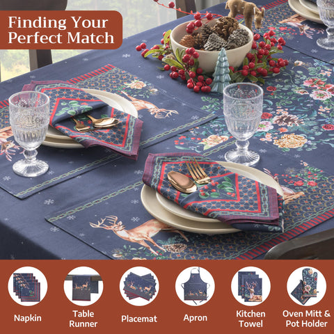 Maison d'Hermine Thanksgiving decor tablecloth on autumn table