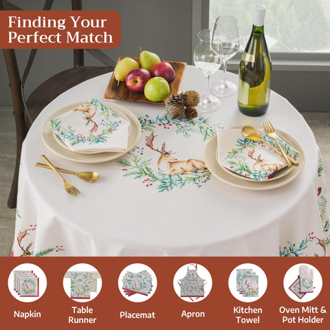 Maison d' Hermine Holly Time design enriches Thanksgiving tables.