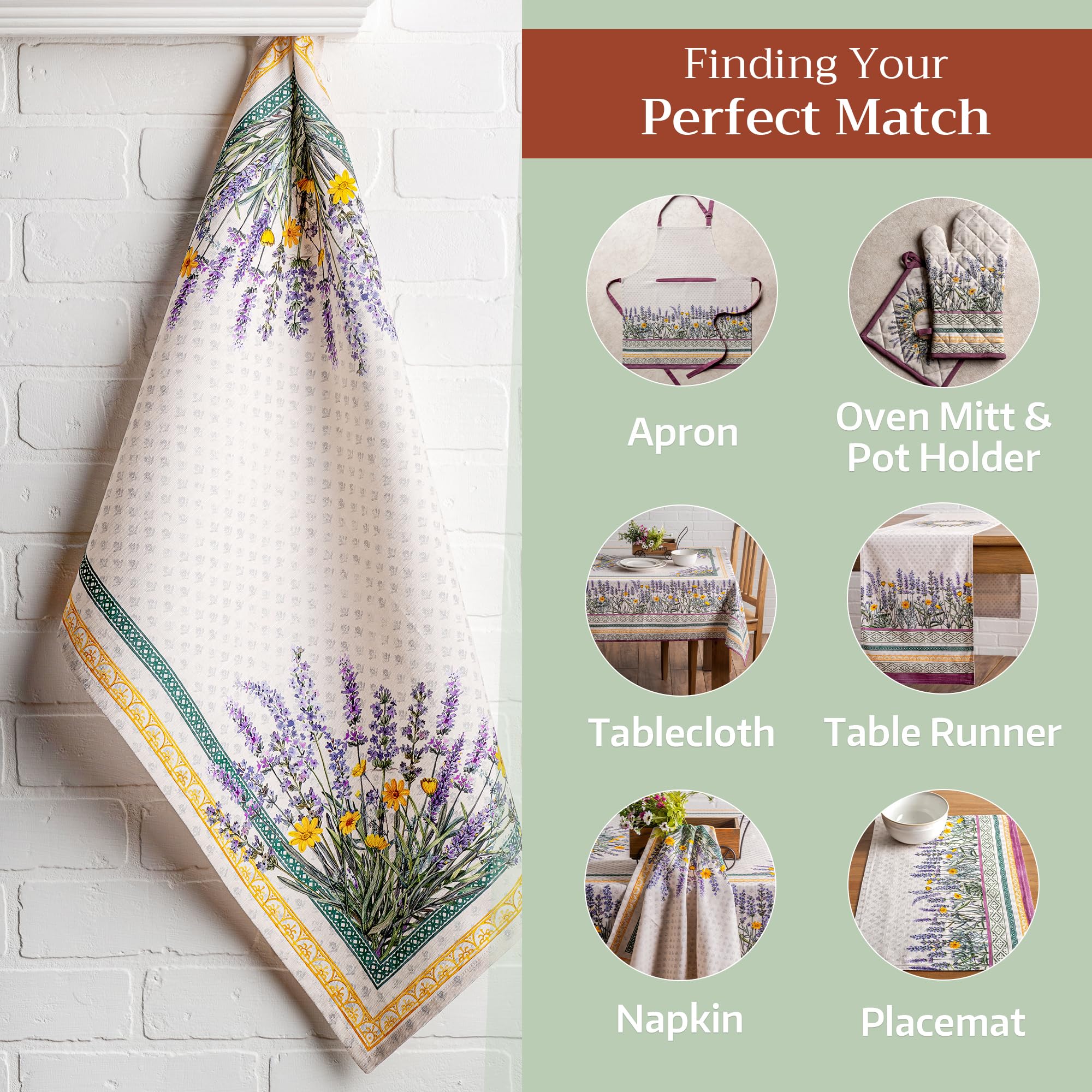 Maison d' Hermine towels feature exclusive watercolor art for chic farmhouse styling.