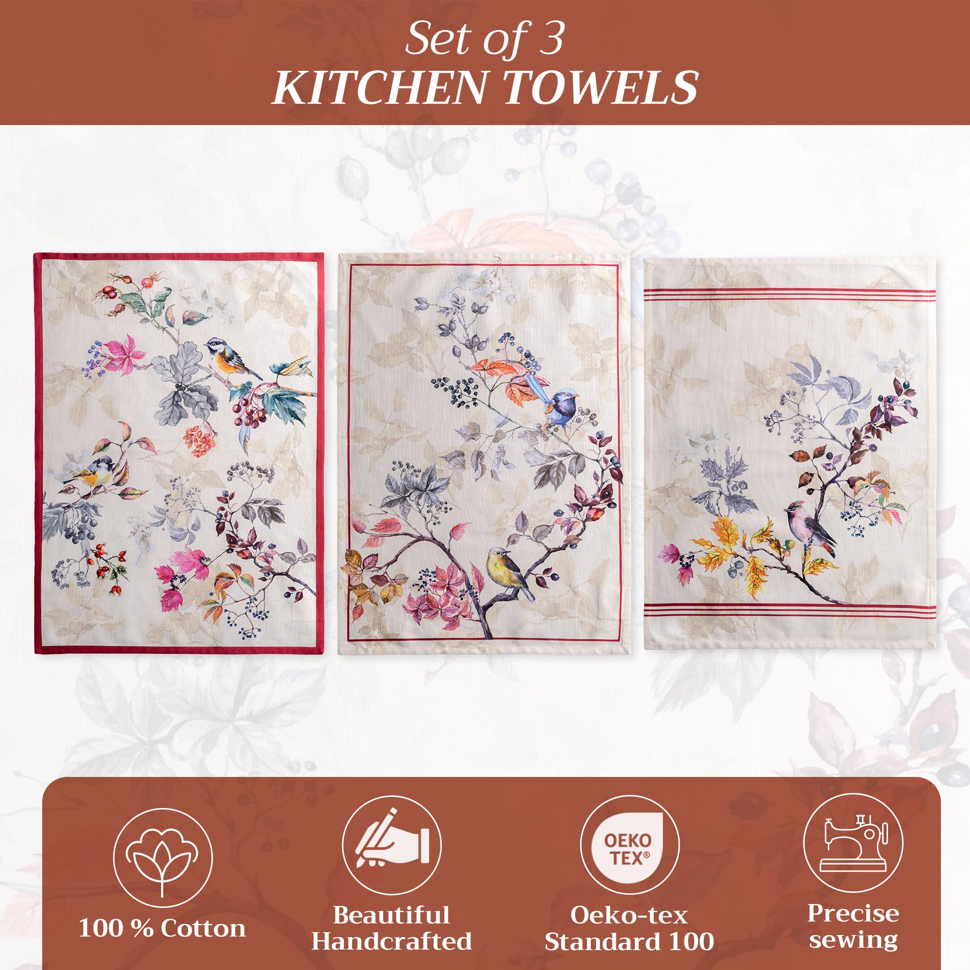 Maison d’Hermine Equinoxe Beige three pack towels for daily kitchen use