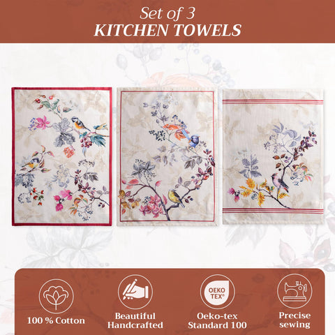 Maison d’Hermine Equinoxe Beige three pack towels for daily kitchen use