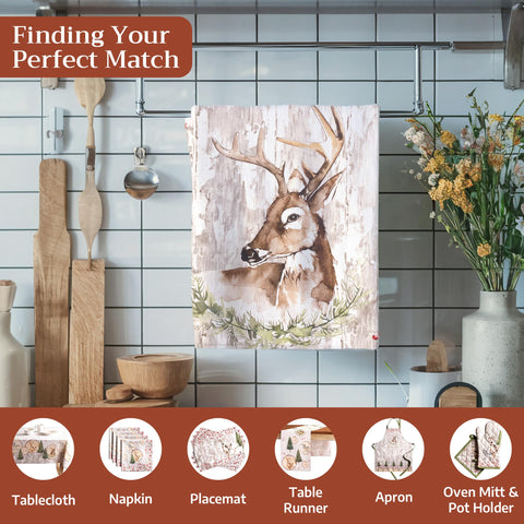 Maison d'Hermine towel adds fall decor and Thanksgiving ambiance to the kitchen.