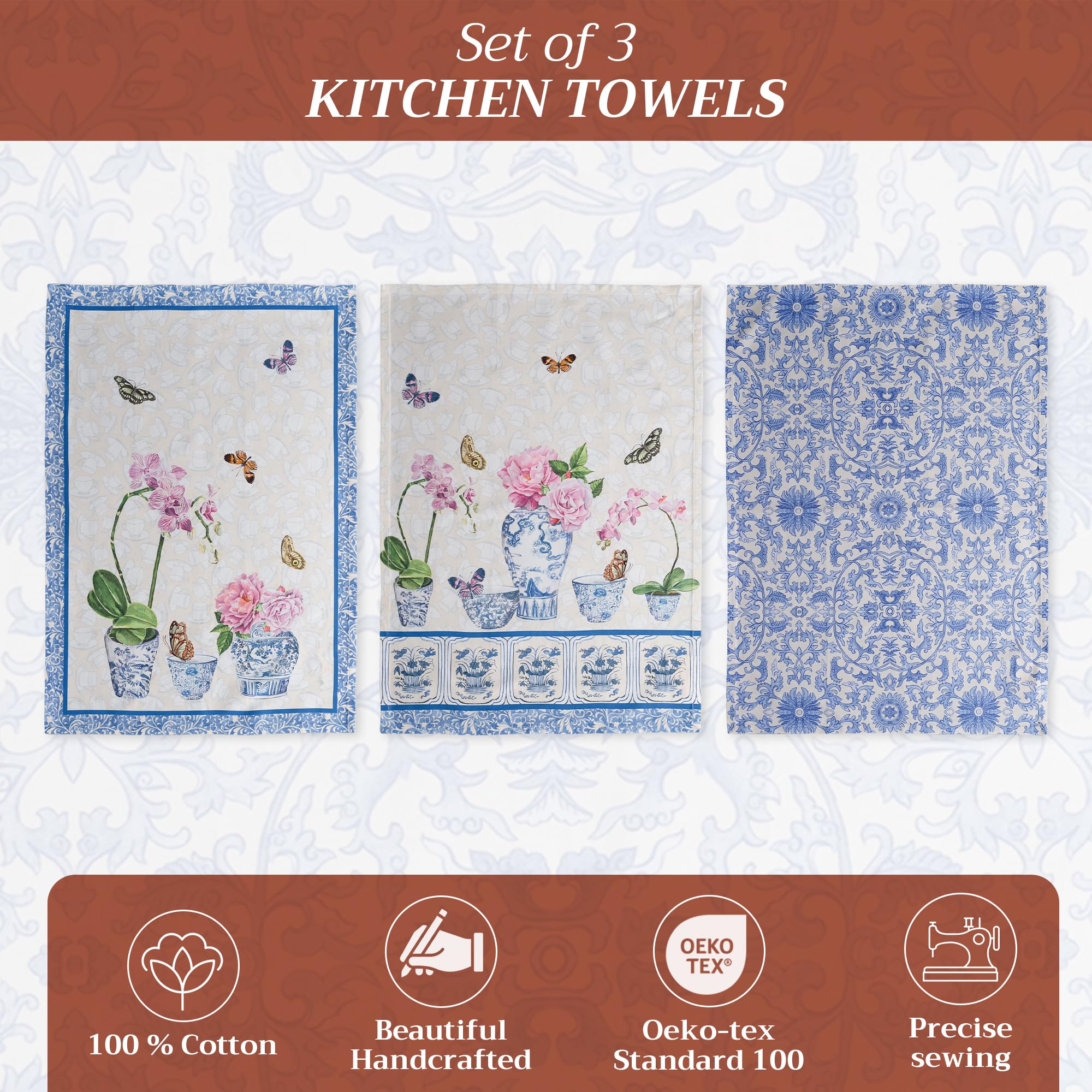 Maison d'Hermine towels 20x27.5 inches, absorbent cotton for quick dish drying