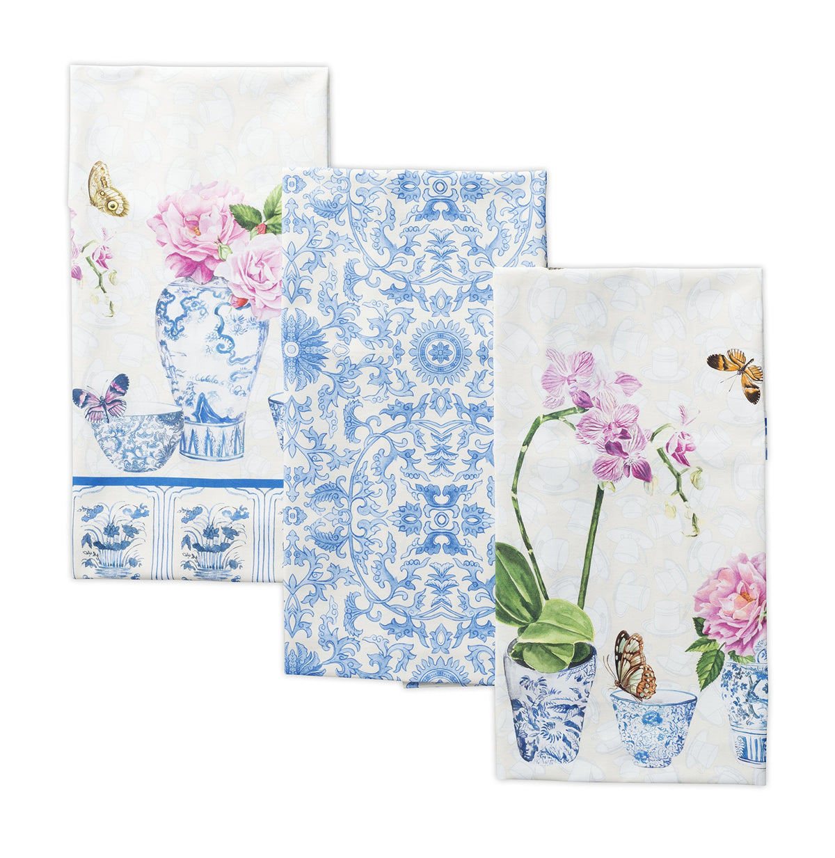 Maison d'Hermine kitchen towels 3-pack with watercolor pattern for stylish decor