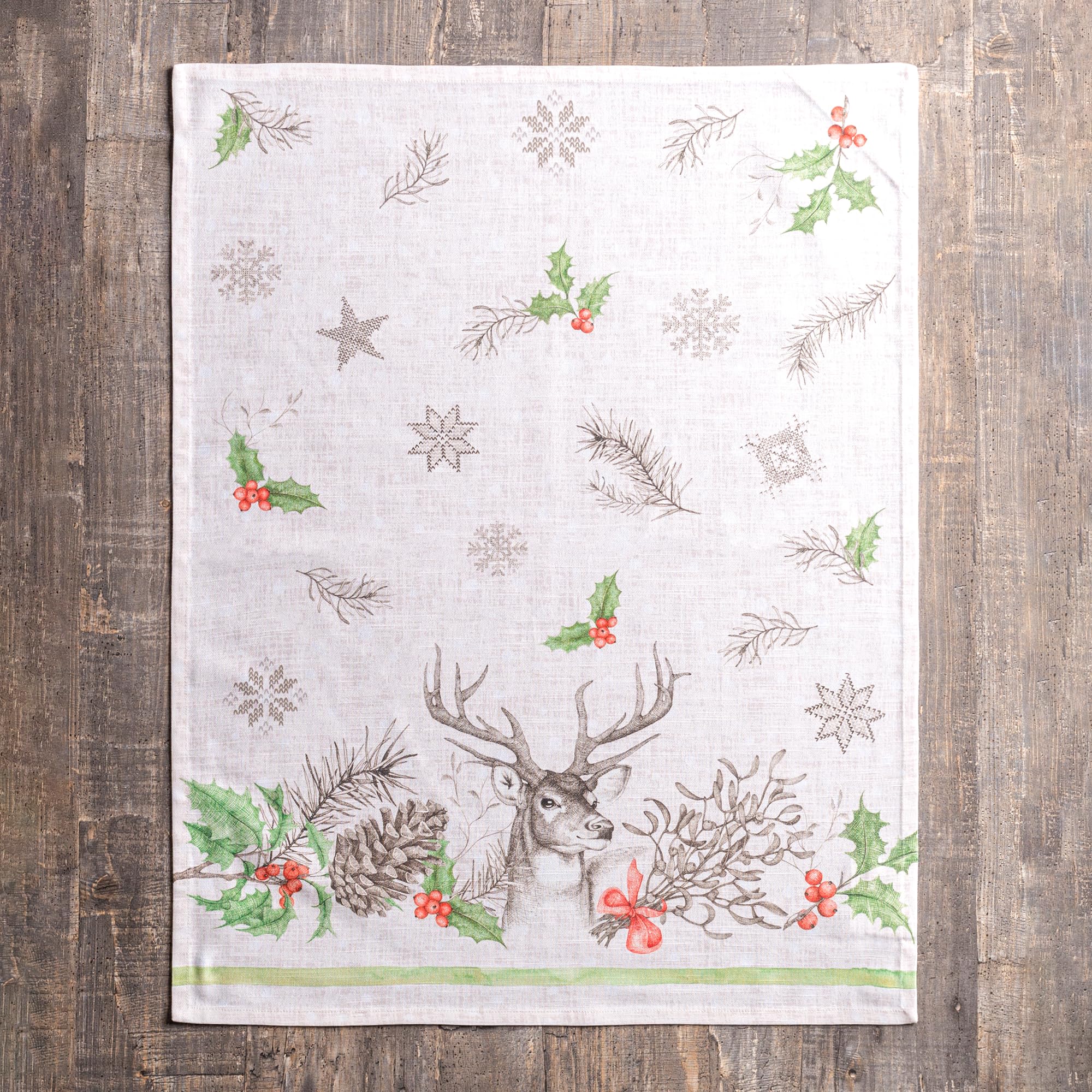 European design influence in Maison d’Hermine kitchen towels