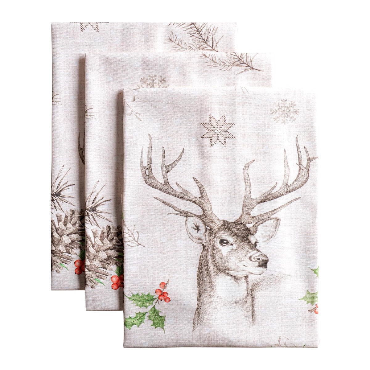 Maison d’Hermine watercolor art towels three-pack enhances holiday kitchen décor