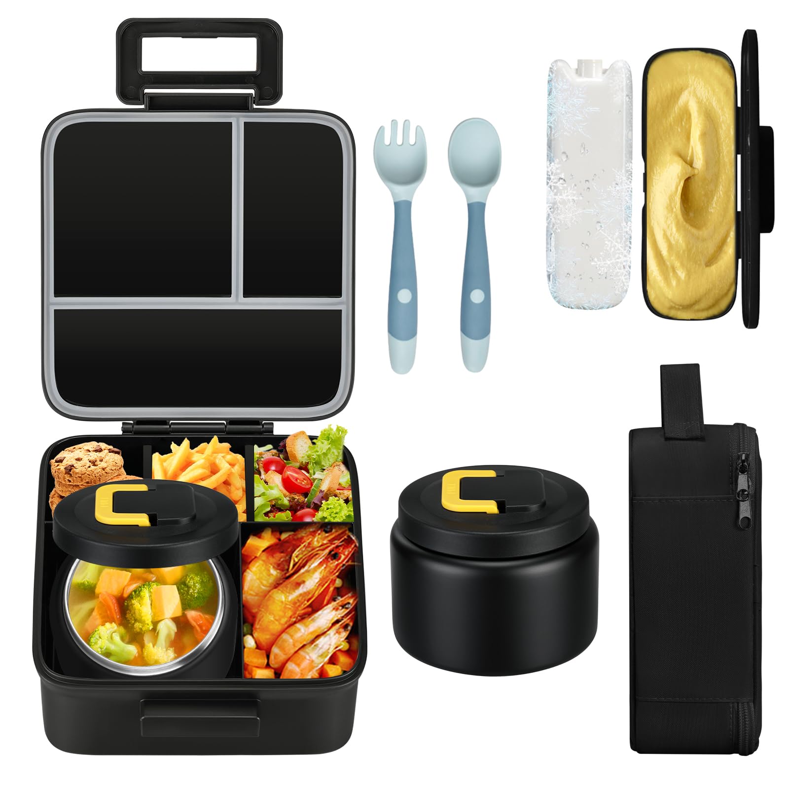 MAISON HUIS Bento box with five compartments for organized meals.