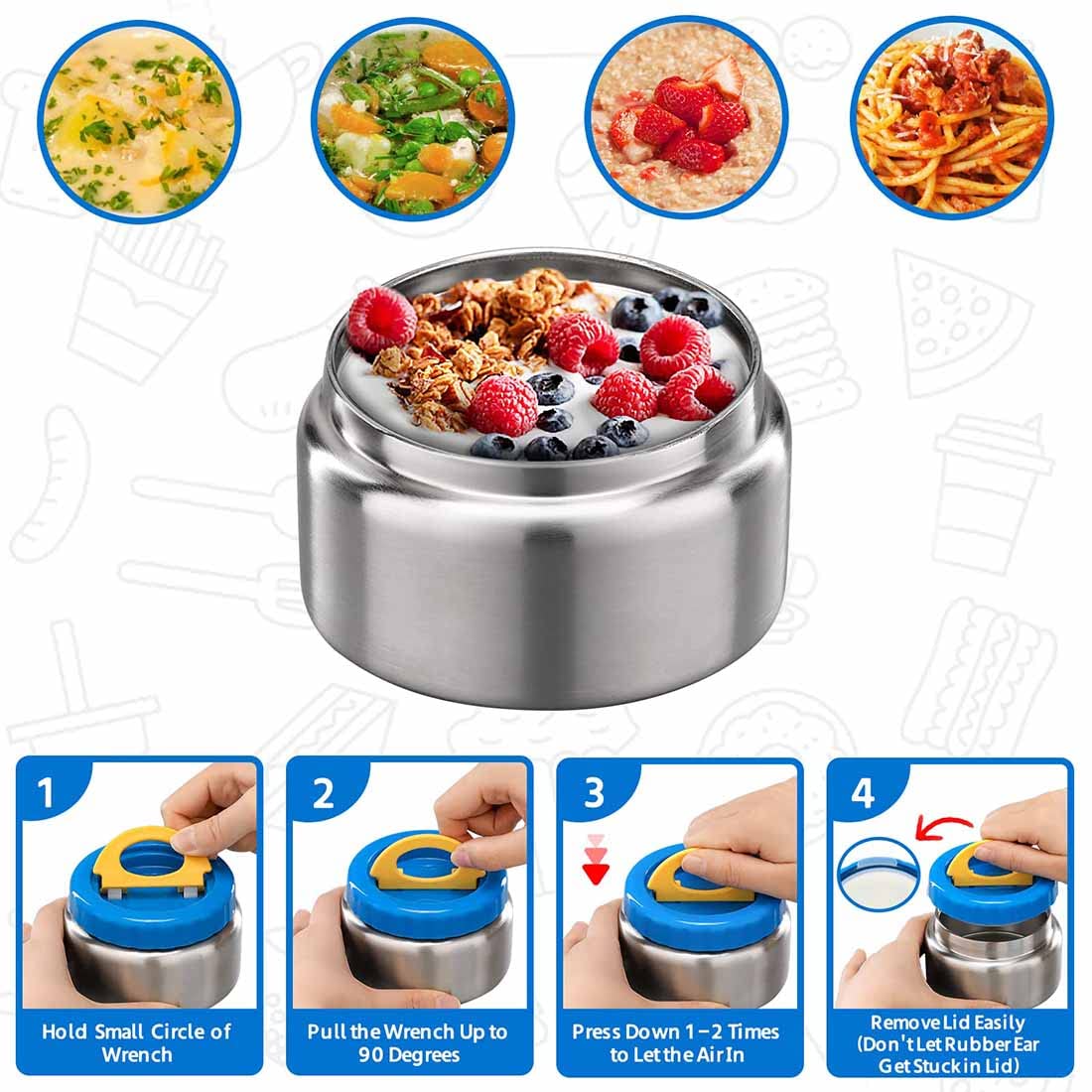 MAISON HUIS silicone gasket provides a leak-proof seal for meals.