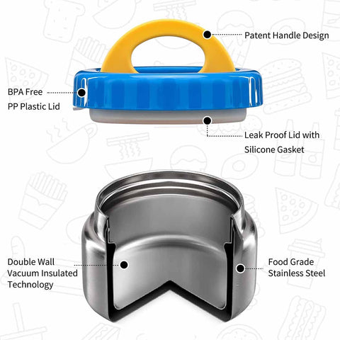 MAISON HUIS blue lid with wrench action makes opening kid-friendly.