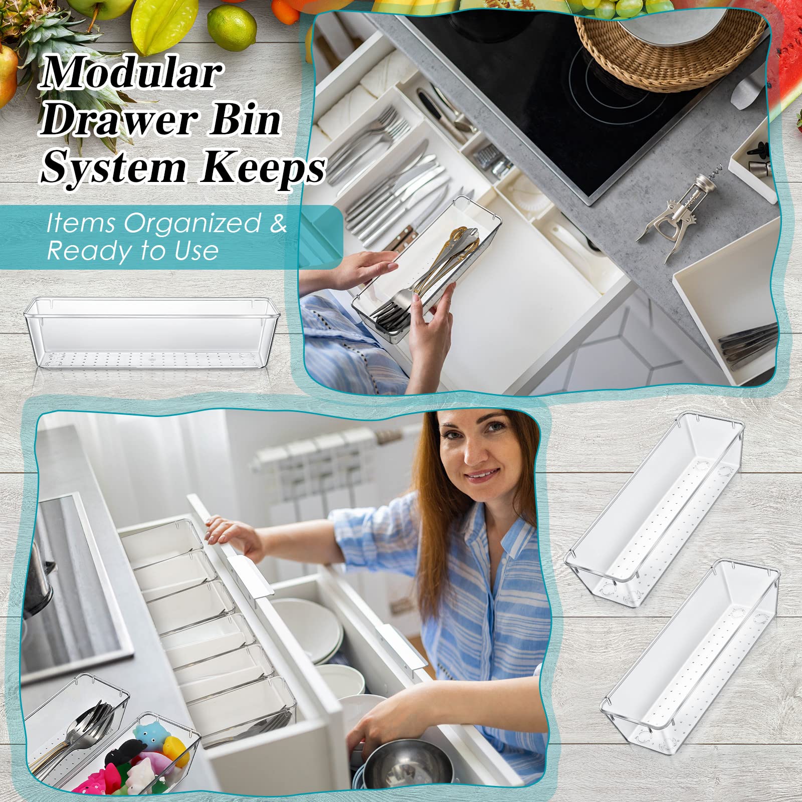 Maitys silverware drawer organizer provides stable, slips-free storage for utensils.
