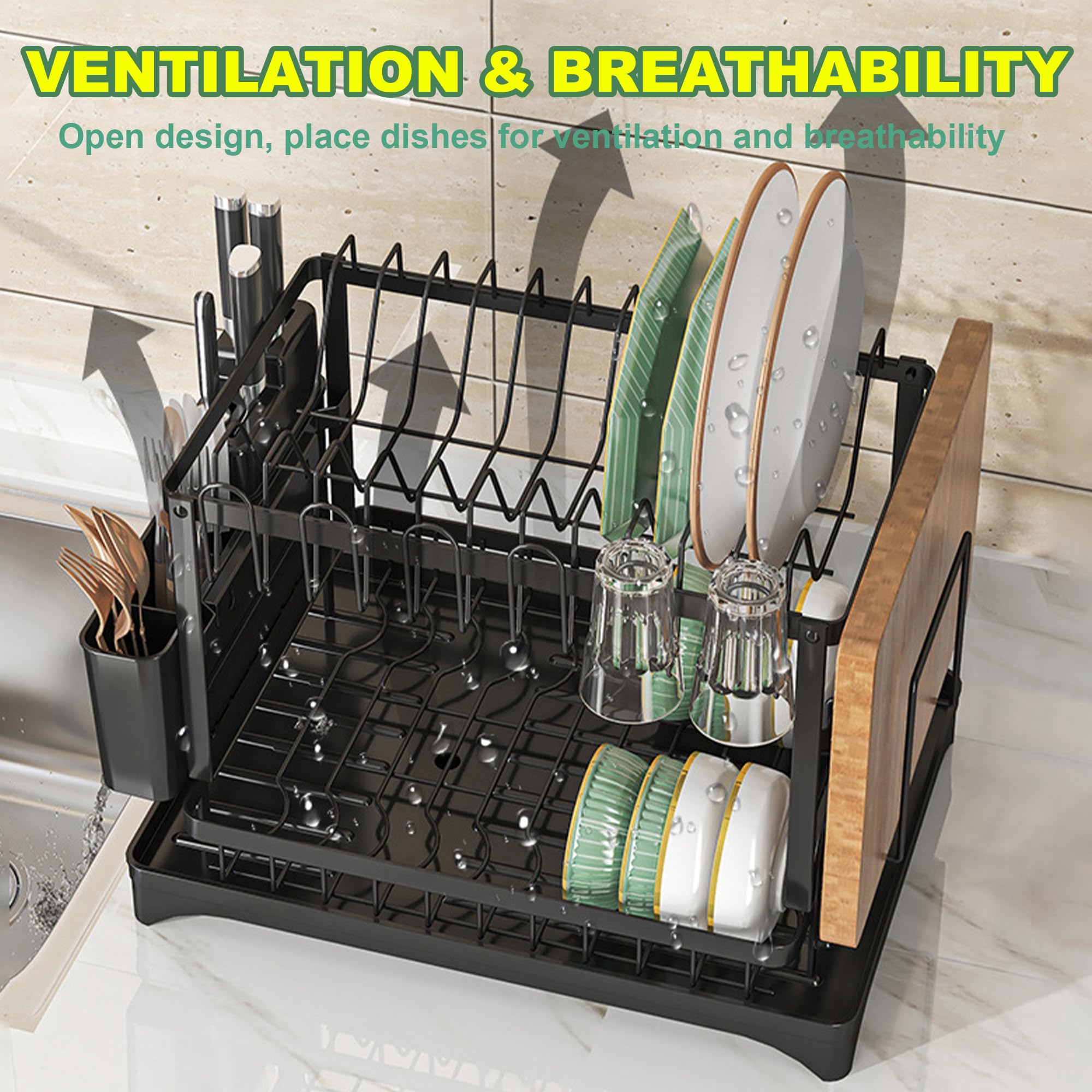 Maivotaf plate and bowl racks separate items for faster drying.