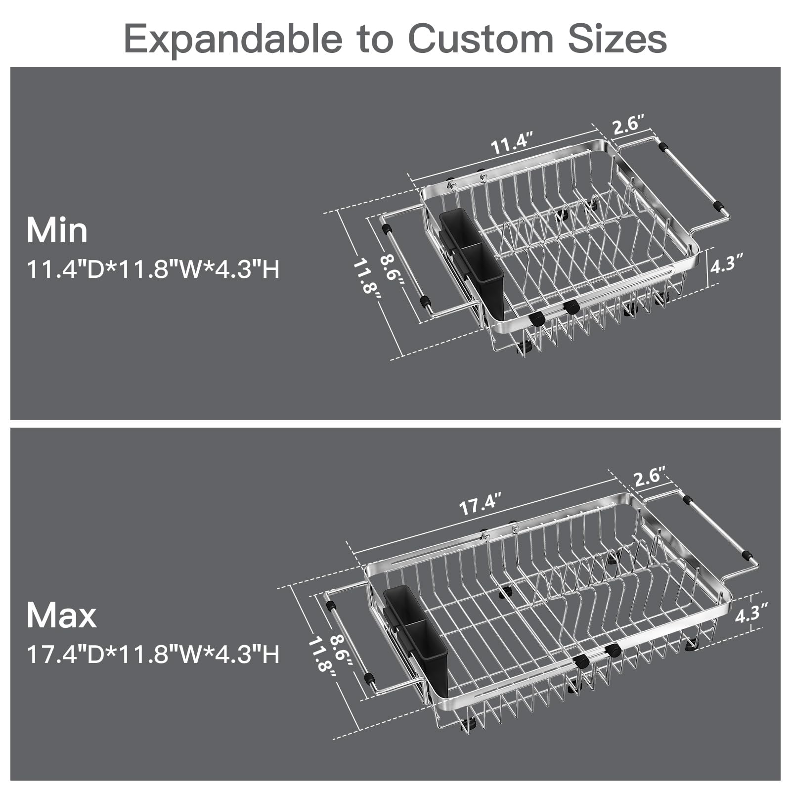 MAJALiS deep utensil compartment keeps items in place during drying.