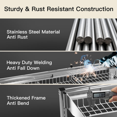 MAJALiS expandable-dish-drying-rack adapts to sink width for flexible spacing