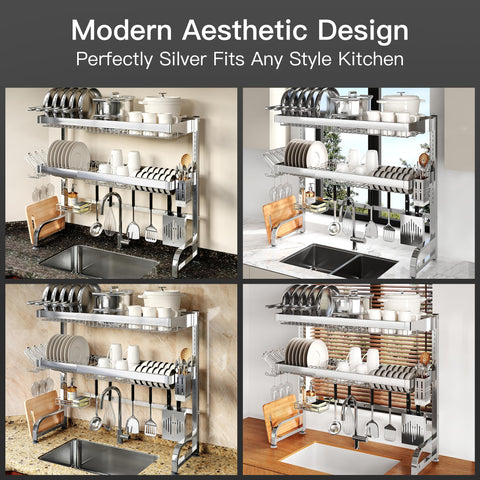 Sleek brushed-silver MAJALiS finish complements modern kitchen styles