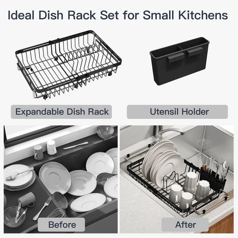 MAJALiS slim profile over-sink rack fits tight spaces confidently.