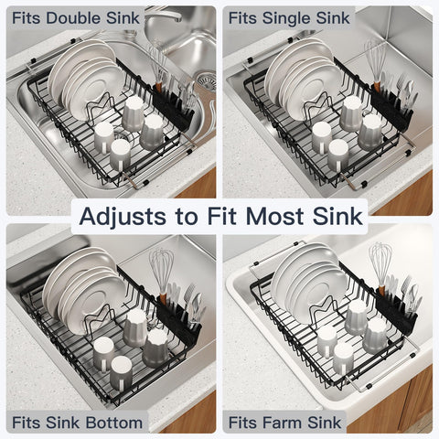 MAJALiS stainless steel dish drainer highlights durable, rust-free construction for daily use.