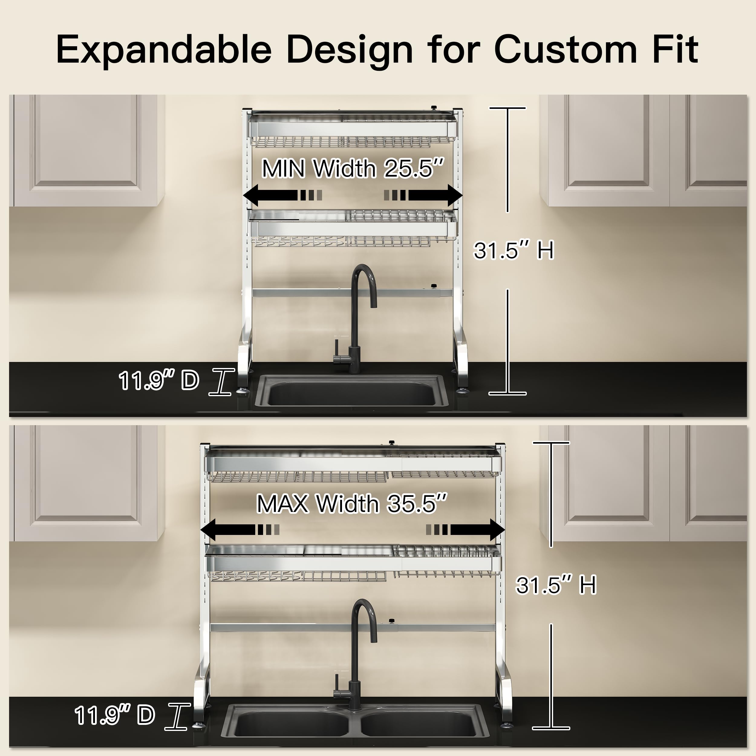 Stainless steel MAJALiS rack offers durable rust resistance for busy kitchens