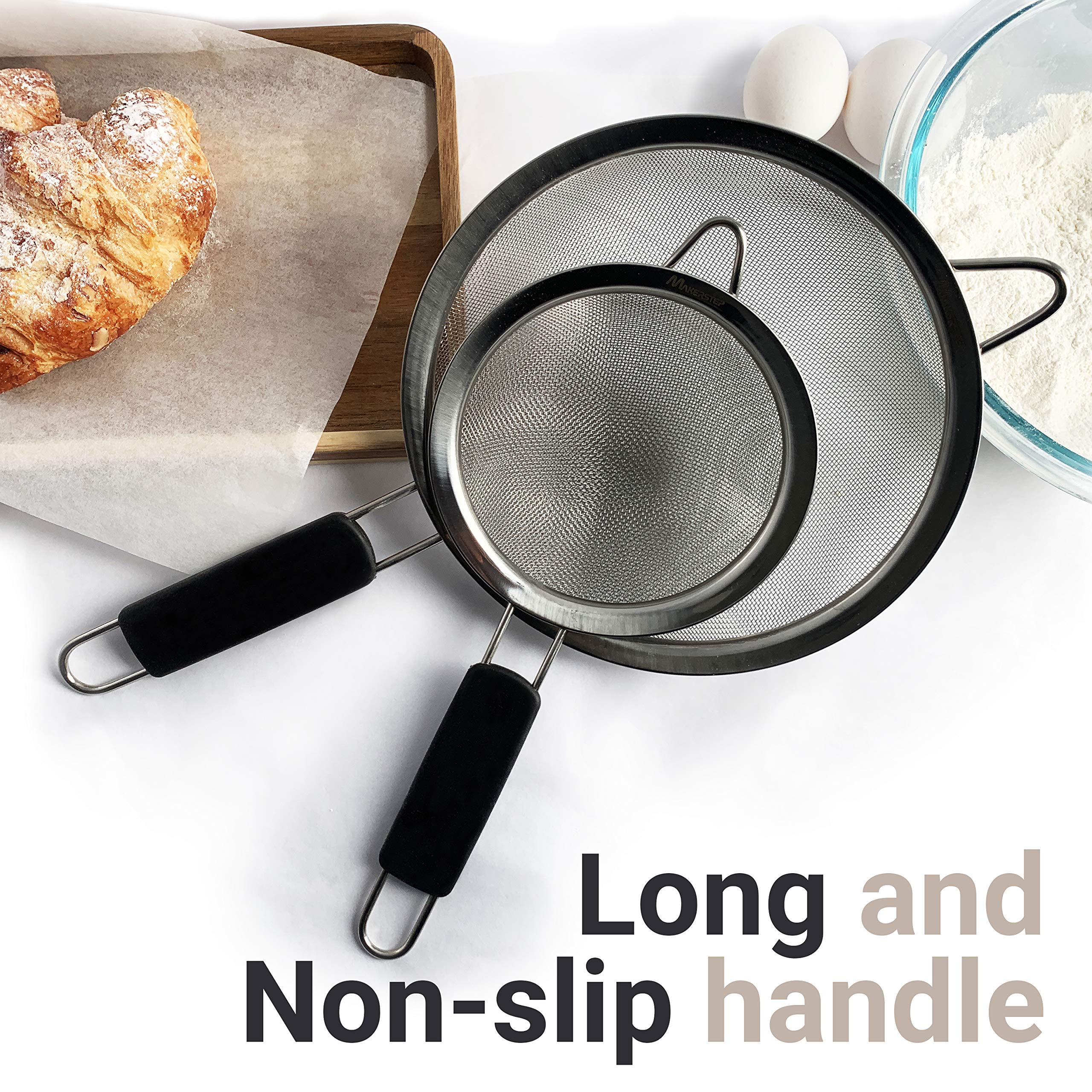 Makerstep sifter 7-7-8 inch supports baking by sifting dry ingredients evenly