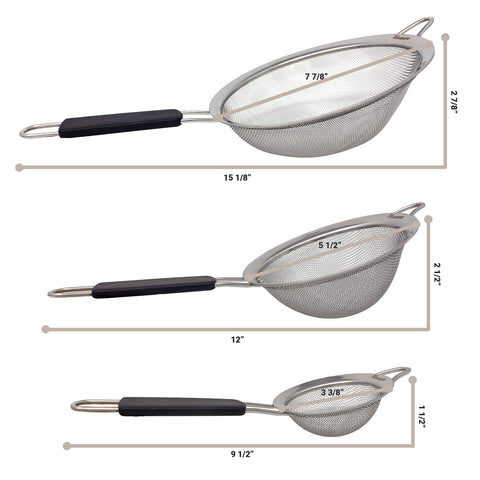 Makerstep wire sieve 3-3-8 inch for skimming hot liquids safely