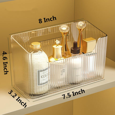 MAKIOTEKO wall-mounted storage bin kept in kitchen and bathroom settings.