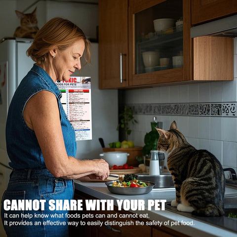MakLuen safe-toxic-foods chart for dogs and cats illustrated for everyday use