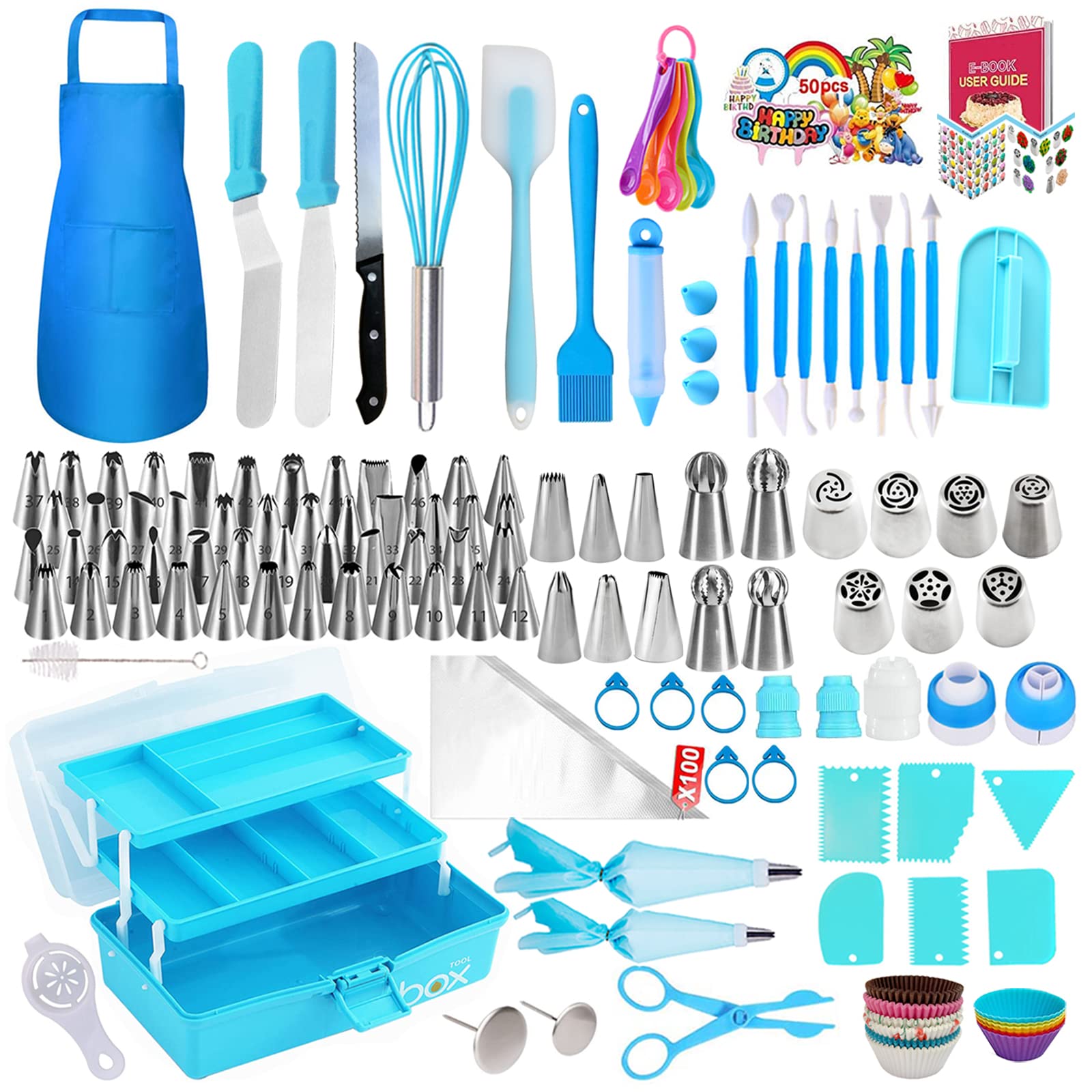 Foldable 3-layer storage tray by Makmeng keeping decorating tools organized.