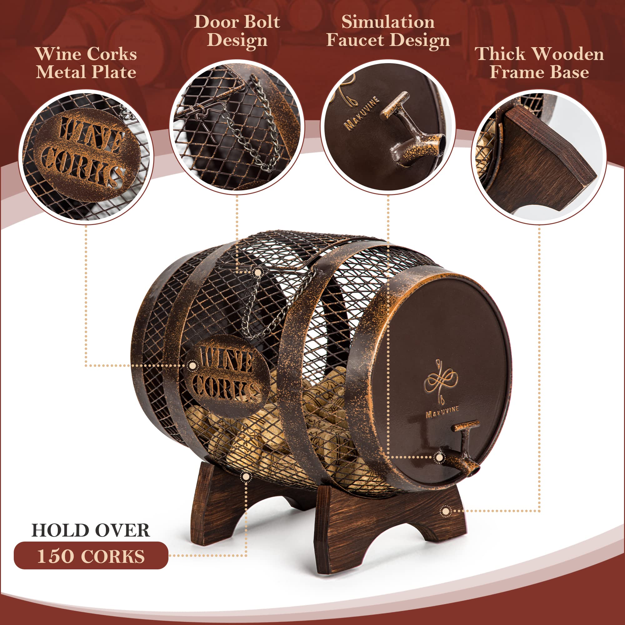 Makuvine handcrafted metal cage adds vintage charm to any counter.