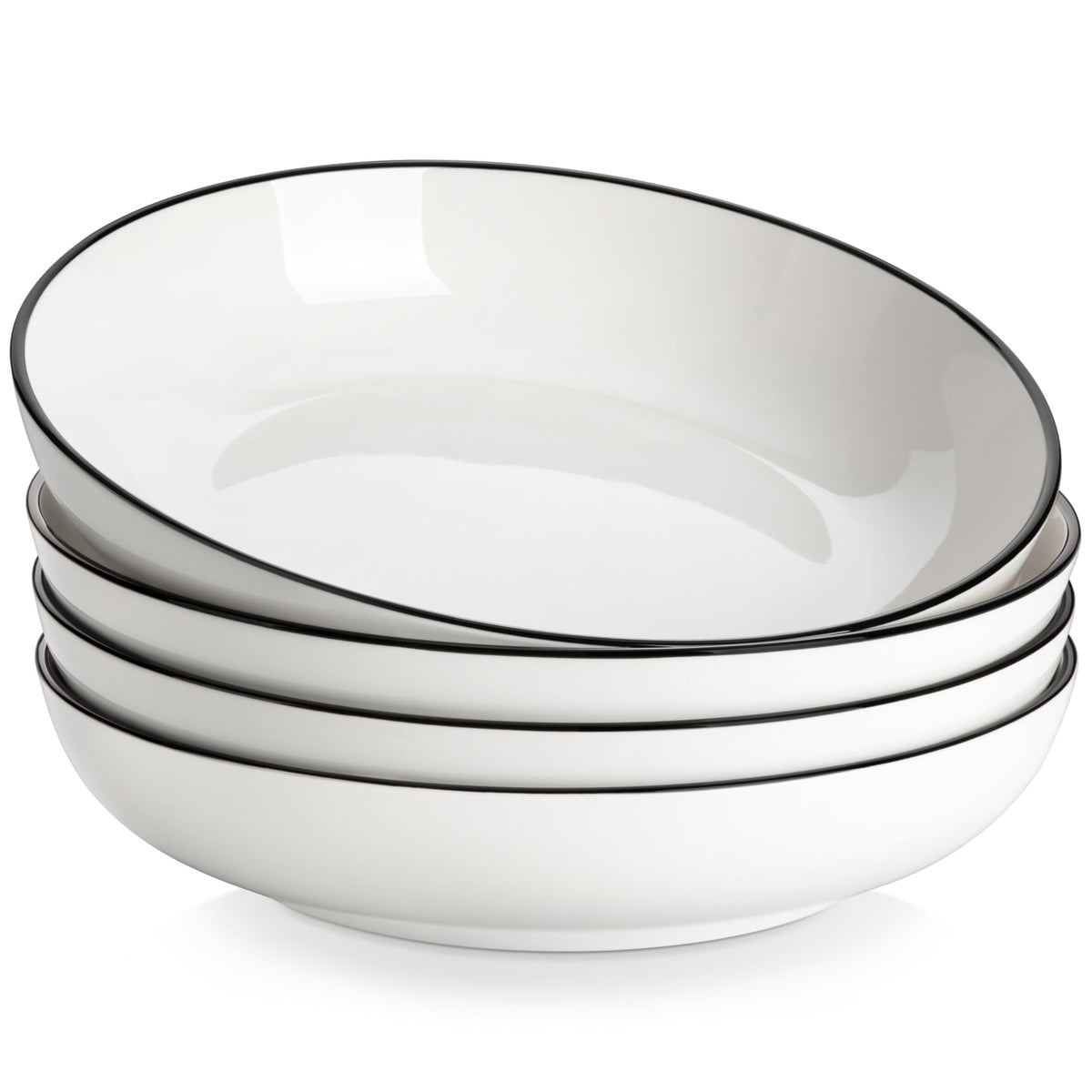 MALACASA 10-inch pasta bowl top view showing ample capacity.