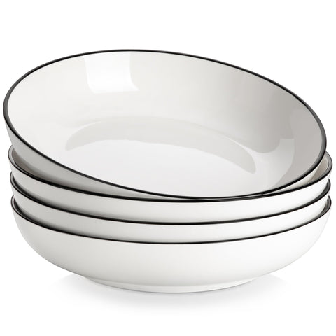 MALACASA 10-inch pasta bowl top view showing ample capacity.