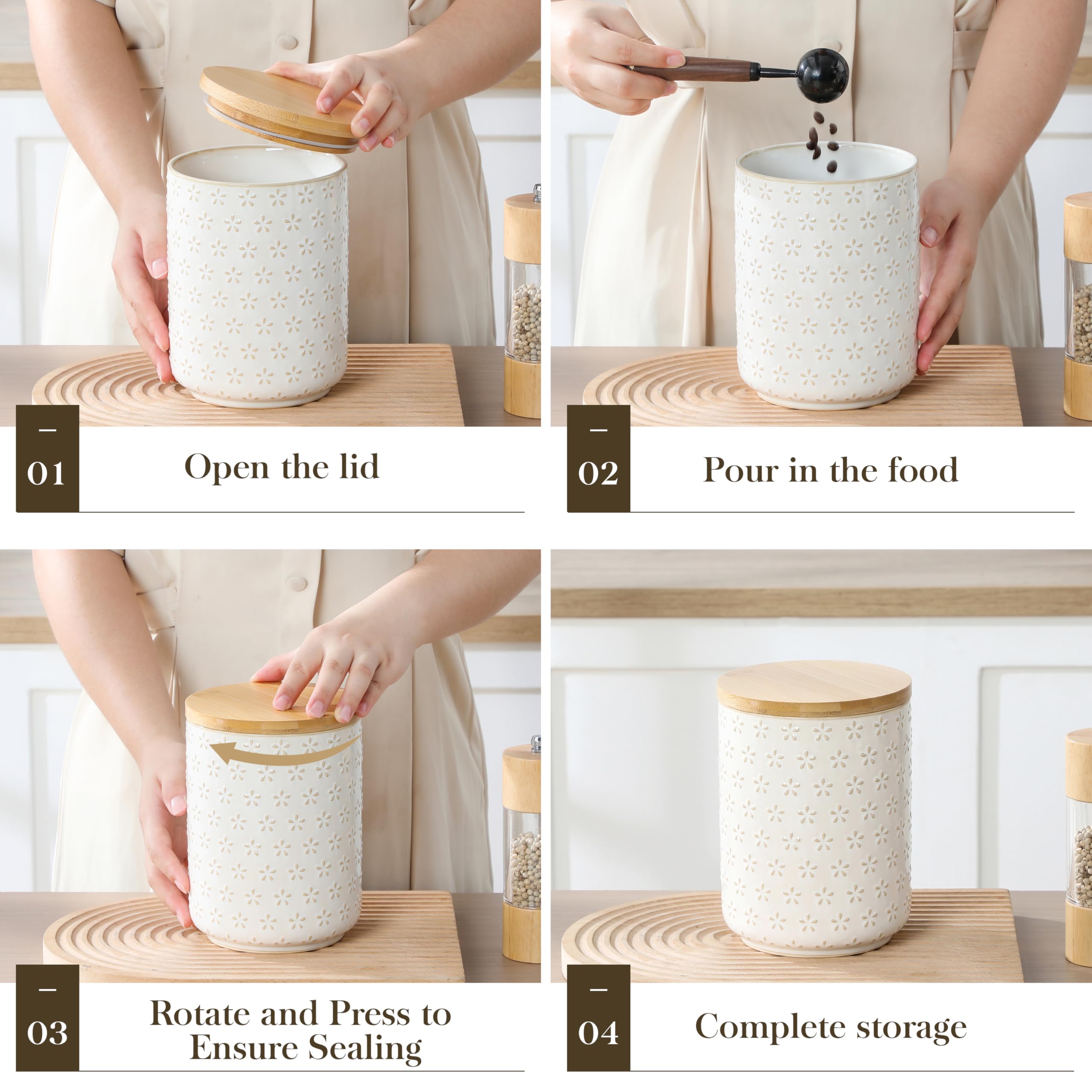 Malacasa 40 oz sugar canister provides easy access for daily baking