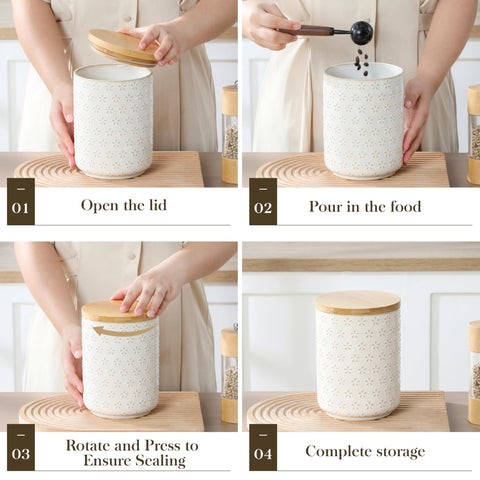 Malacasa 40 oz sugar canister provides easy access for daily baking