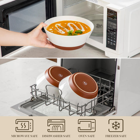 MALACASA 60oz deep bowl, ramen-friendly, ideal for hearty meals.