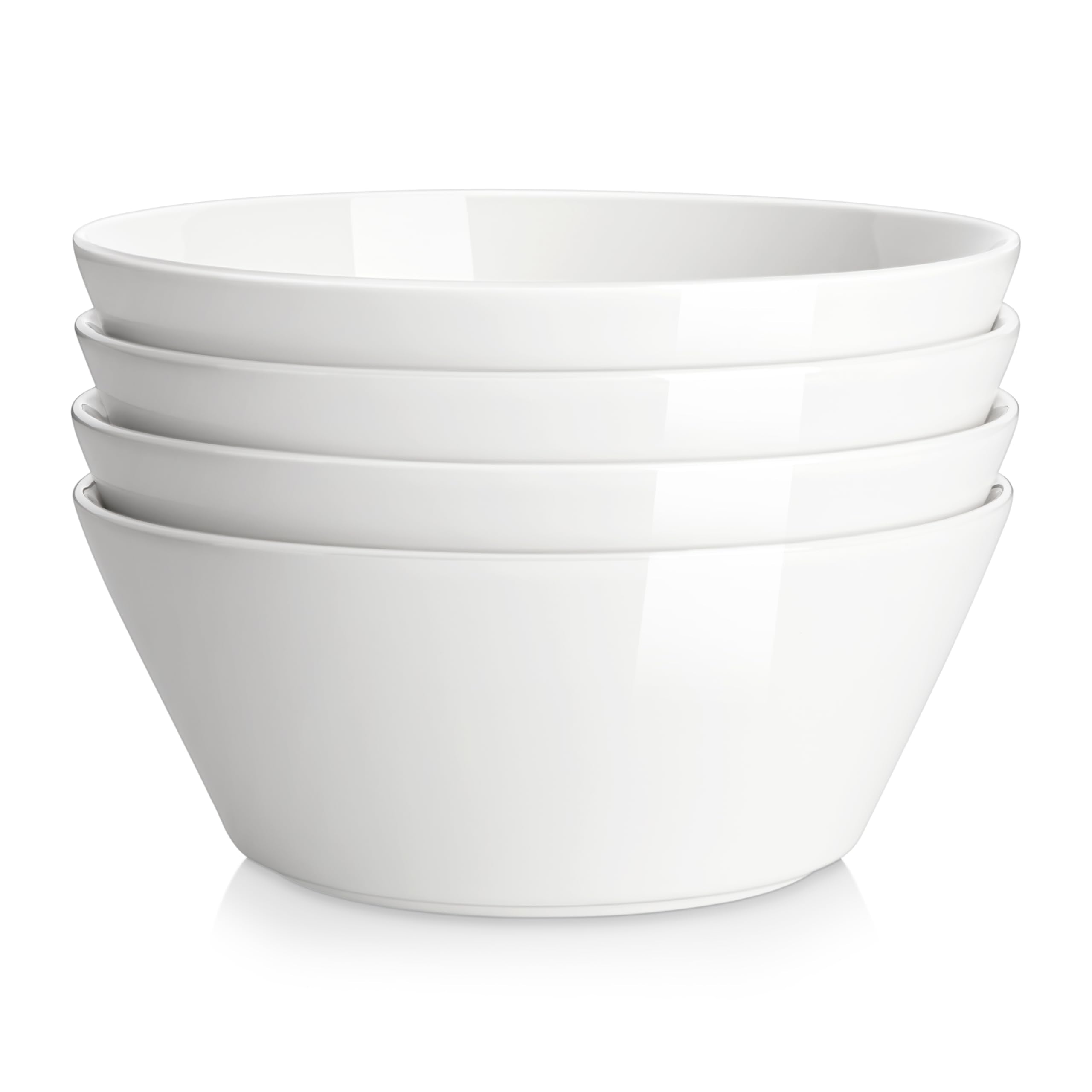 Malacasa 60oz large bowls set of four, front view, ideal for family-style servings.