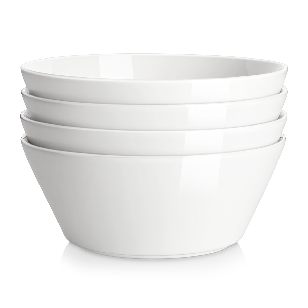 Malacasa 60oz large bowls set of four, front view, ideal for family-style servings.