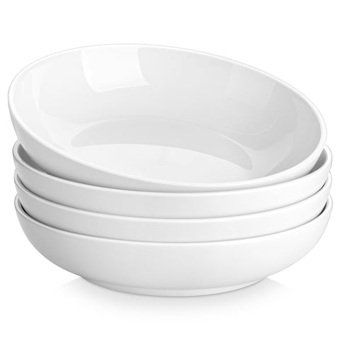 MALACASA 8.85-inch pasta bowl front view with wide opening for easy serving.