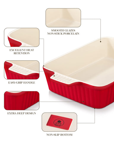MALACASA Bake-Bake dishwasher-safe bakeware for everyday use and quick cleanup.