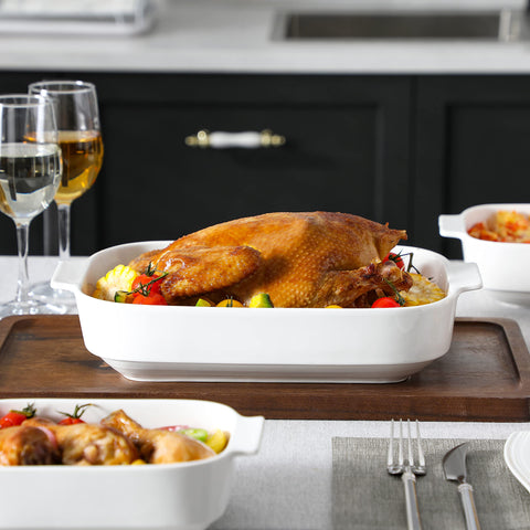 MALACASA bakeware in the oven demonstrates even heat distribution for consistent results.