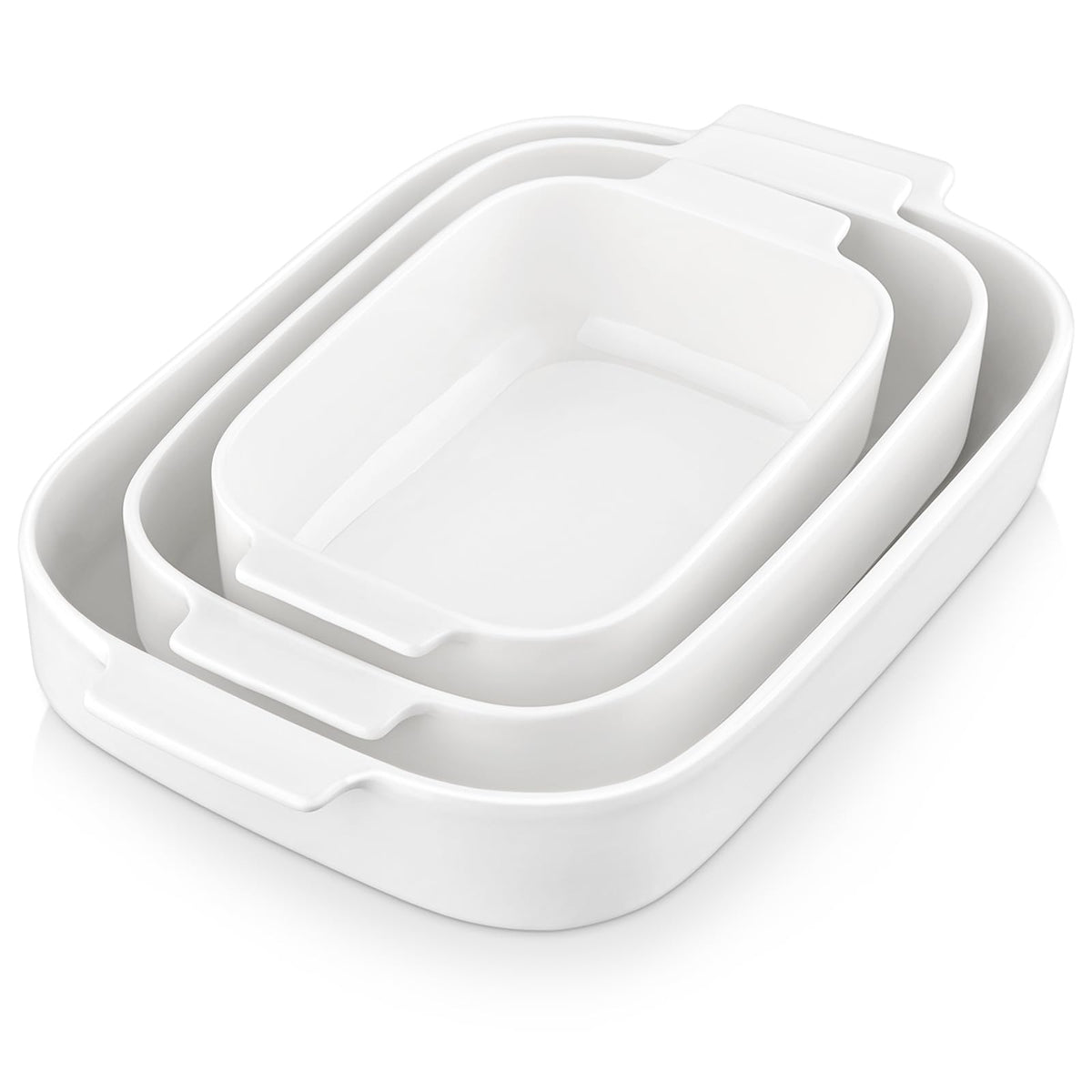 MALACASA 13.8-inch casserole dish shows durable ceramic for oven baking.