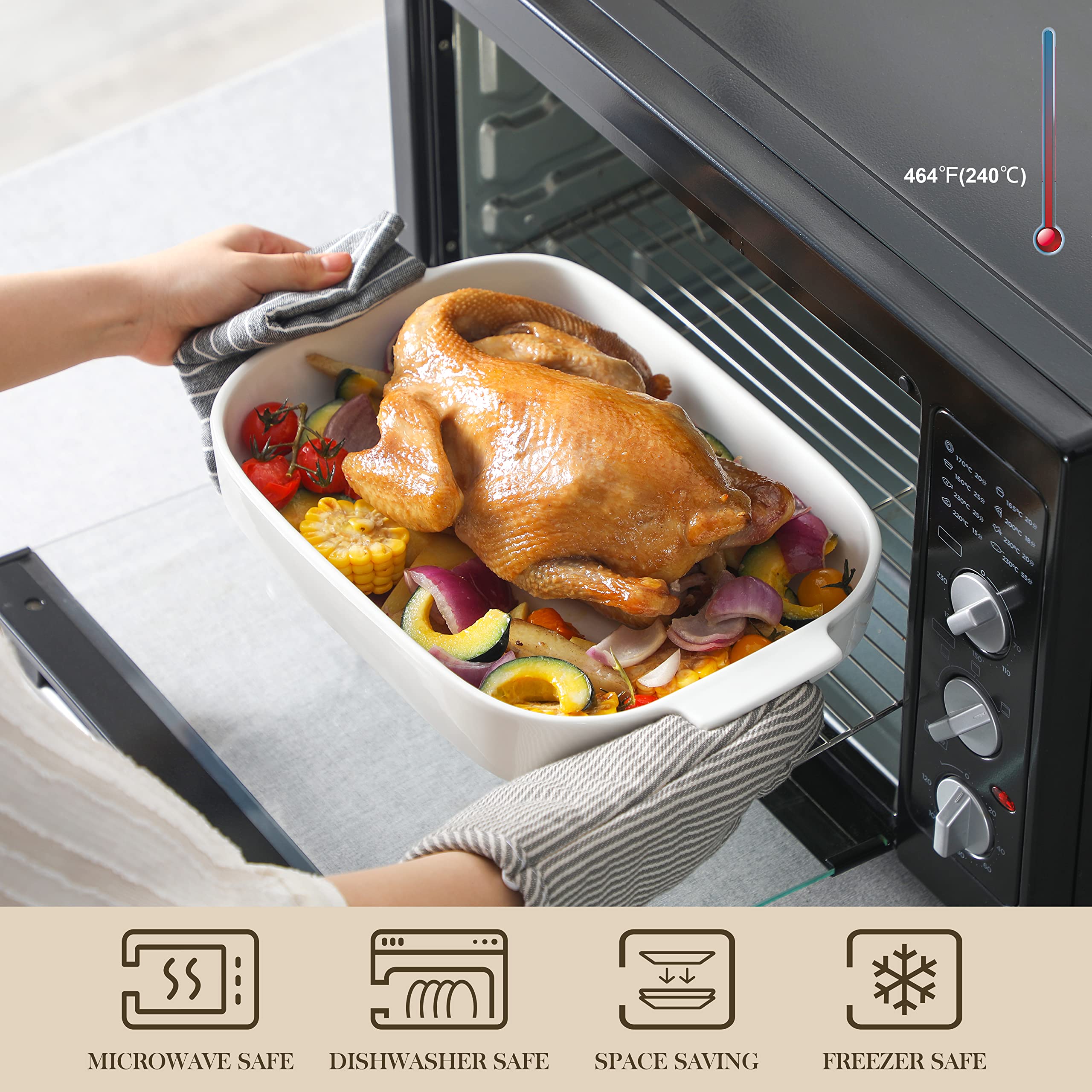 MALACASA 9.4-inch casserole dish ideal for sides and single servings.