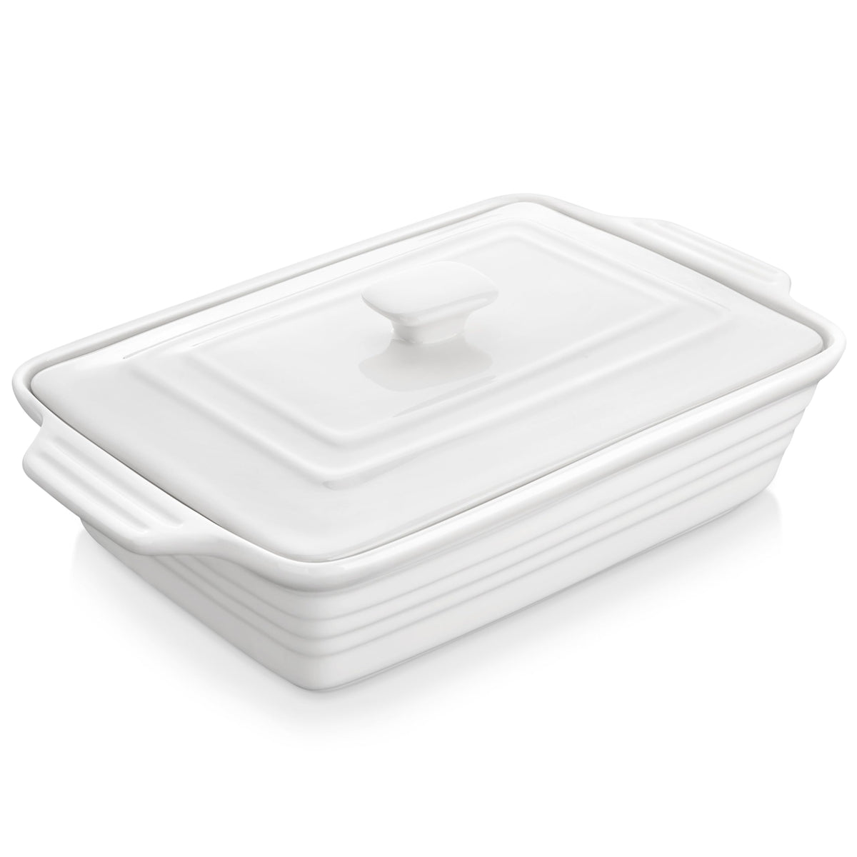 MALACASA casserole dish with lid in 9x13 size keeps meals warm for serving