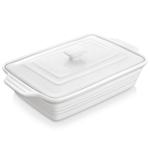 MALACASA casserole dish with lid in 9x13 size keeps meals warm for serving