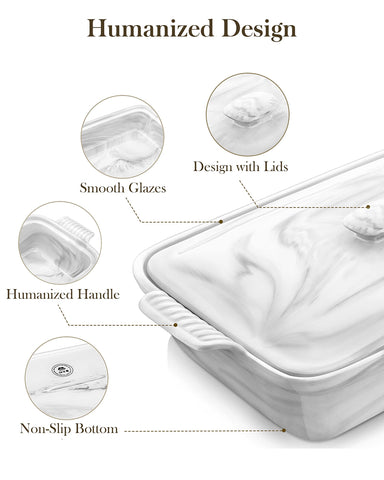 MALACASA Microwave-safe and fridge-friendly casserole for convenient everyday use.