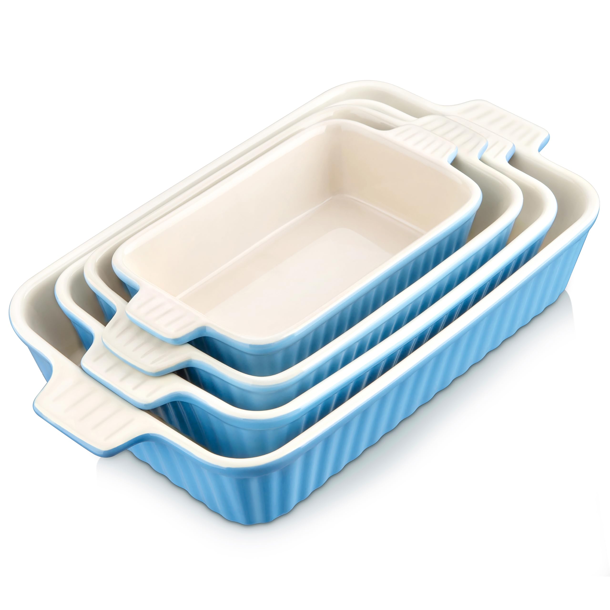 MALACASA casserole dishes rectangular four-pan set for versatile oven meals.