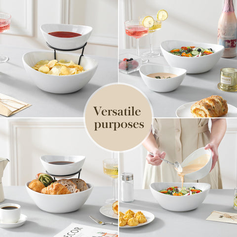 MALACASA ceramic appetizer bowls add a clean, elegant touch.