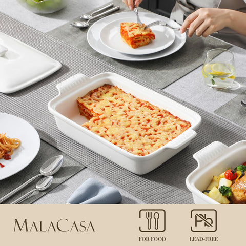 MALACASA ceramic casserole surface with smooth glaze and even heat.
